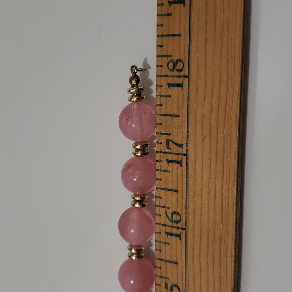 Vintage Lucite Pink Beaded Necklace - Picture 5 of 5